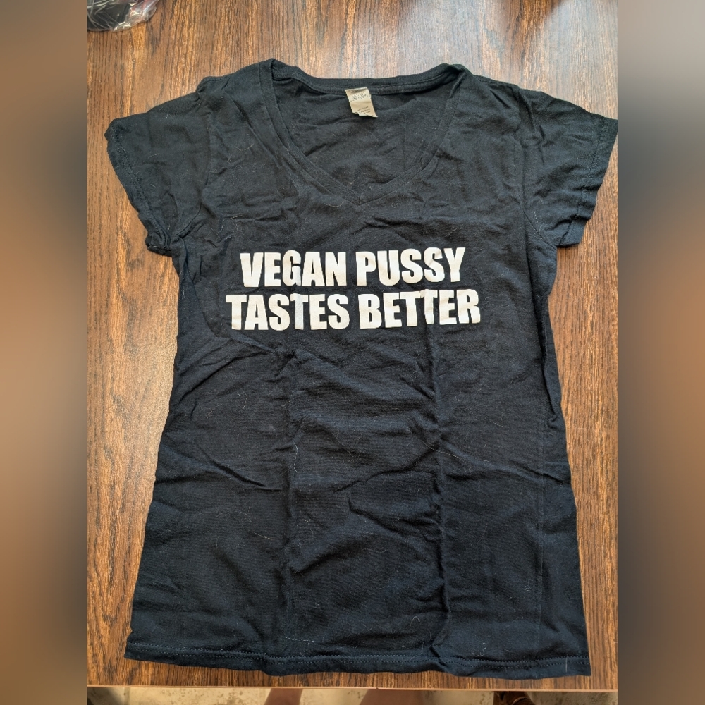 Black Graphic T-Shirt with Bold White Text